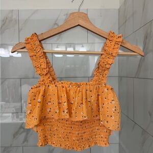 Forever 21 Ruffled Smocked Crop Top